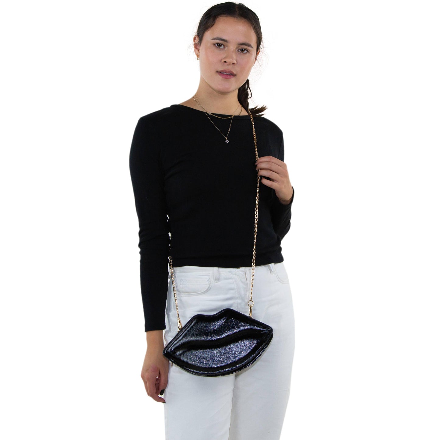 Shining Lips Crossbody Bag | Lippie Shaped Detachable Strap Sling Bag