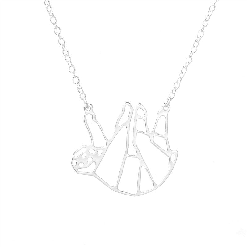 Shiny Lazy Sloth Necklace in a Gift Box