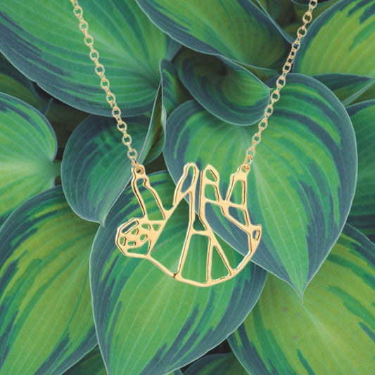 Shiny Lazy Sloth Necklace in a Gift Box
