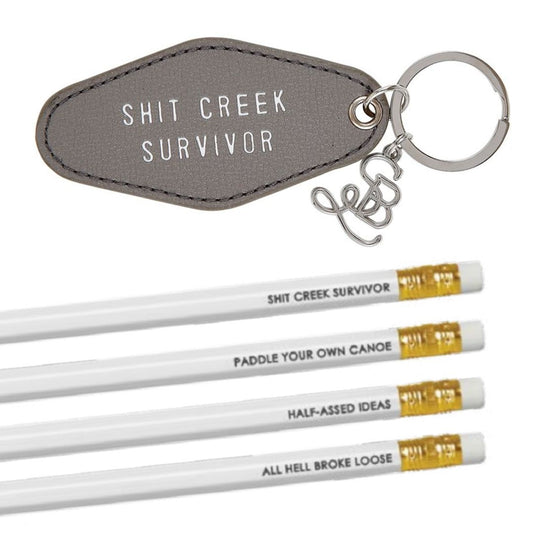 Shit Creek Survivor Keychain and Pencil Set Bundle
