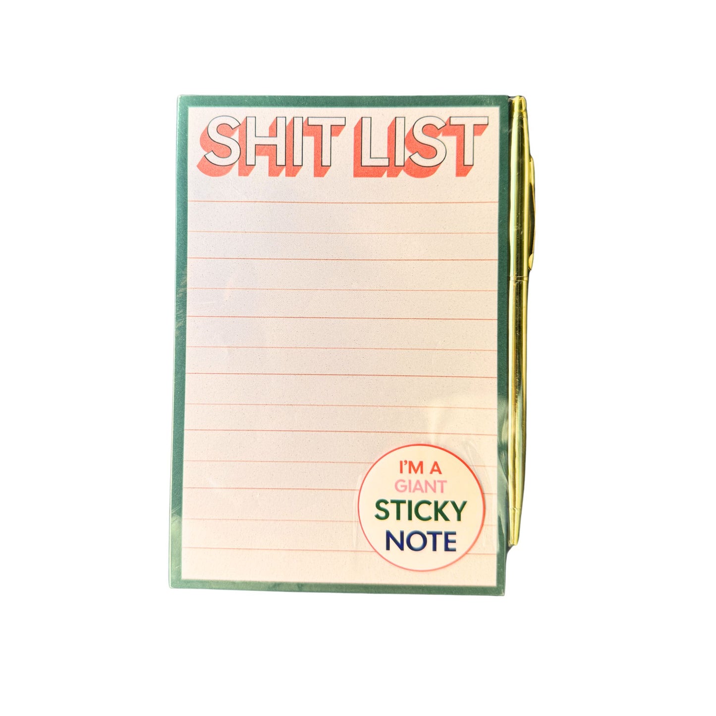 Shit List Sticky Note and Pen Gift Set | Sweary Stationery Notepad Gift Set