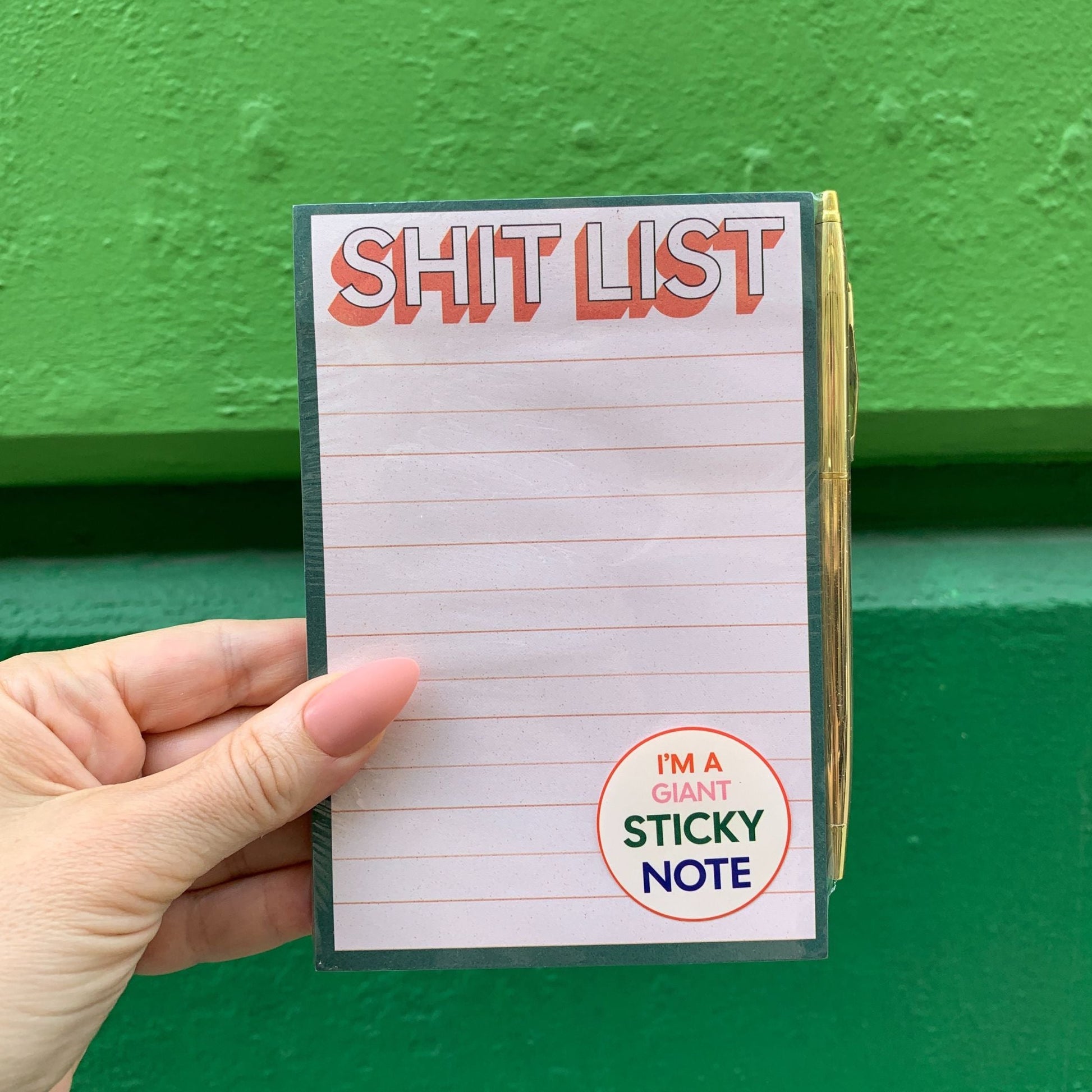 Shit List Sticky Note and Pen Gift Set | Sweary Stationery Notepad Gift Set