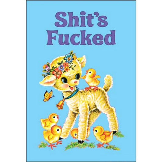 Shit's Fucked Cute Retro Illustration Lamb Fridge Magnet-Ephemera-The Bullish Store