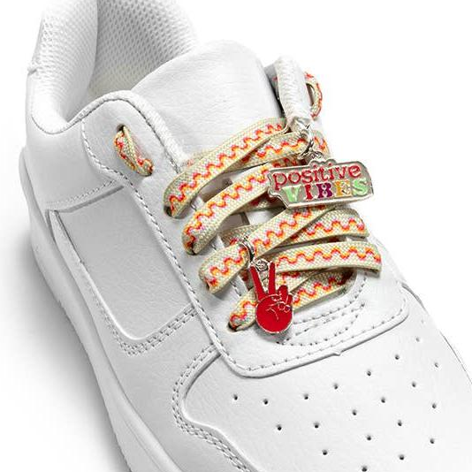 Shoelaces w/ Positivity Charms Set | Stylish Shoestrings & Charms Set