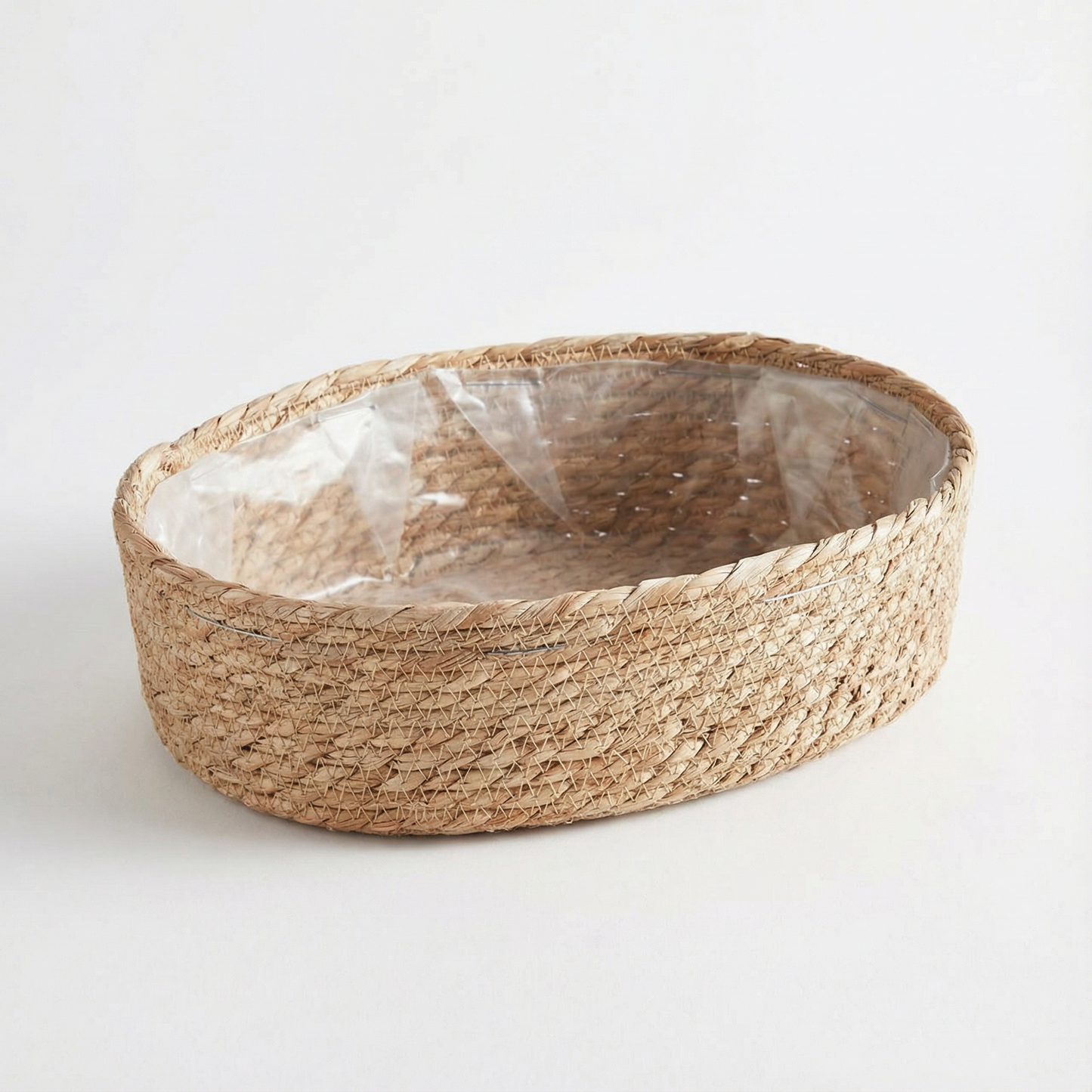 Short Lined Baskets Set of 5 | Woven Seagrass Container Bin Set