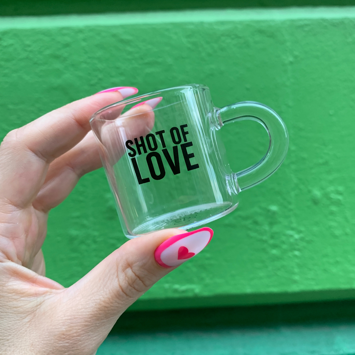 Shot of Love Glass Espresso Cup | Coffee Tea Clear Mug