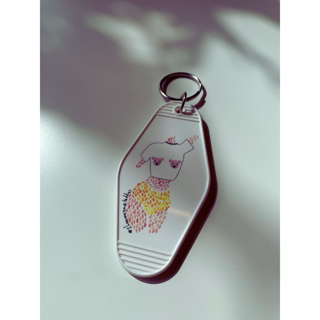 Show Me Your Teddies Motel Style Illustrated Keychain