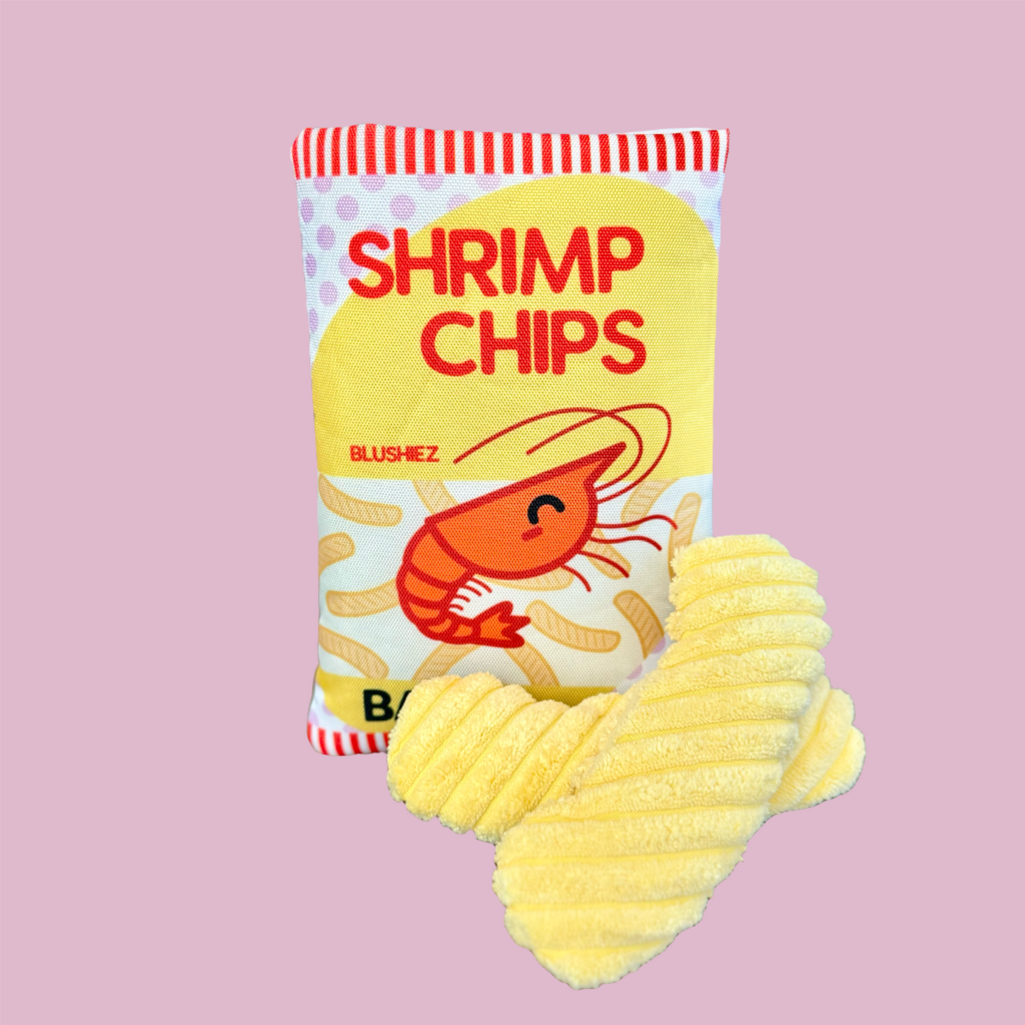 Shrimp Chips Dog Toy | 2 Pieces with Crinkle Sound | Asian Snack Food Theme-Blushiez-The Bullish Store