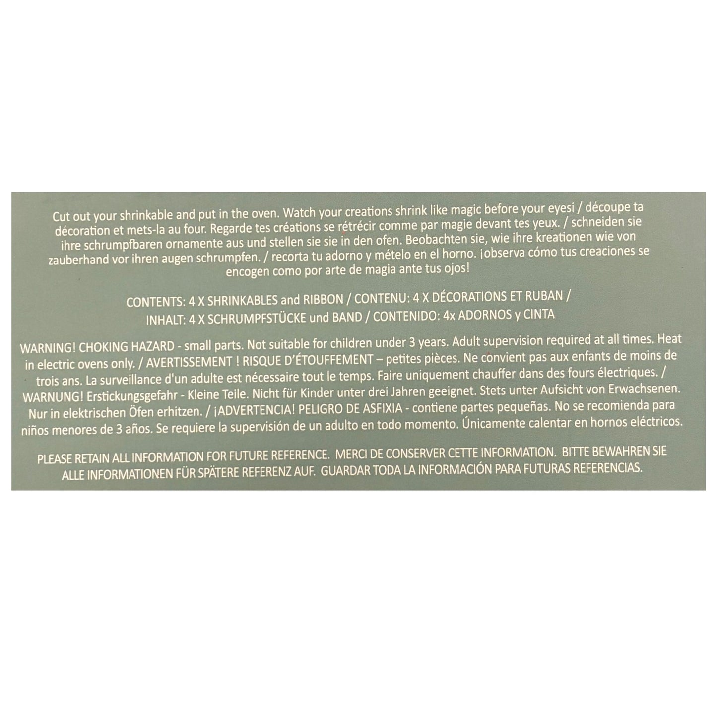 Shrinkable Christmas Ornaments DIY Kit | "Color and Bake" Craft Activity Makes 4 Holiday Ornaments