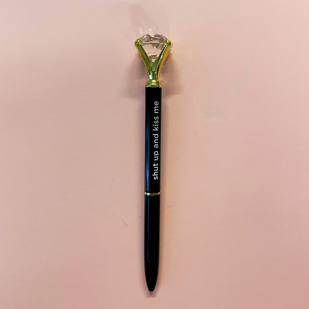 Shut Up And Kiss Me Black Gem Pen Set of 6 | Giftable Quote Pens-Santa Barbara Design Studio-The Bullish Store
