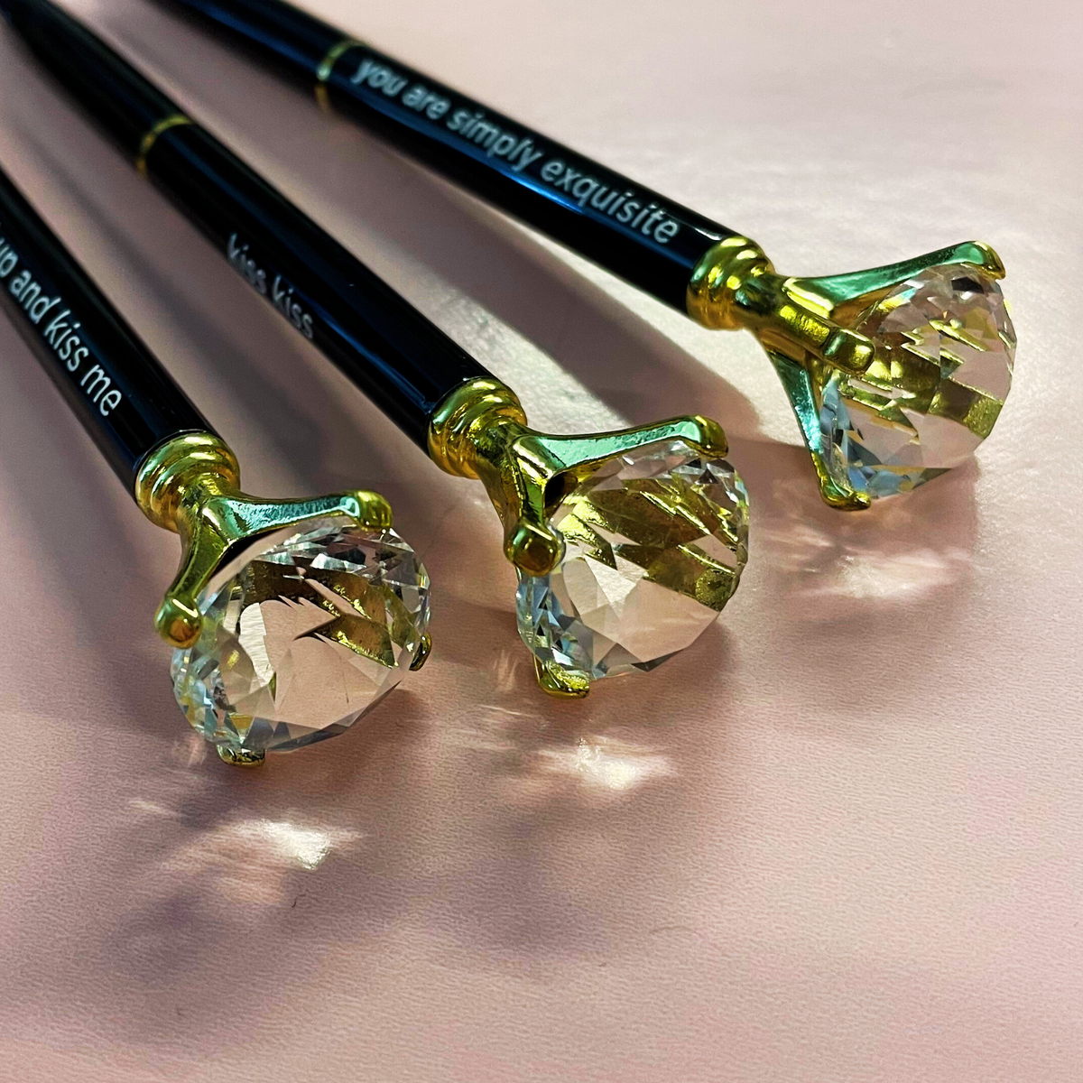 Shut Up And Kiss Me Black Gem Pen Set of 6 | Giftable Quote Pens-Santa Barbara Design Studio-The Bullish Store