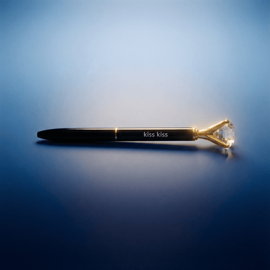 Shut Up And Kiss Me Black Gem Pen Set of 6 | Giftable Quote Pens