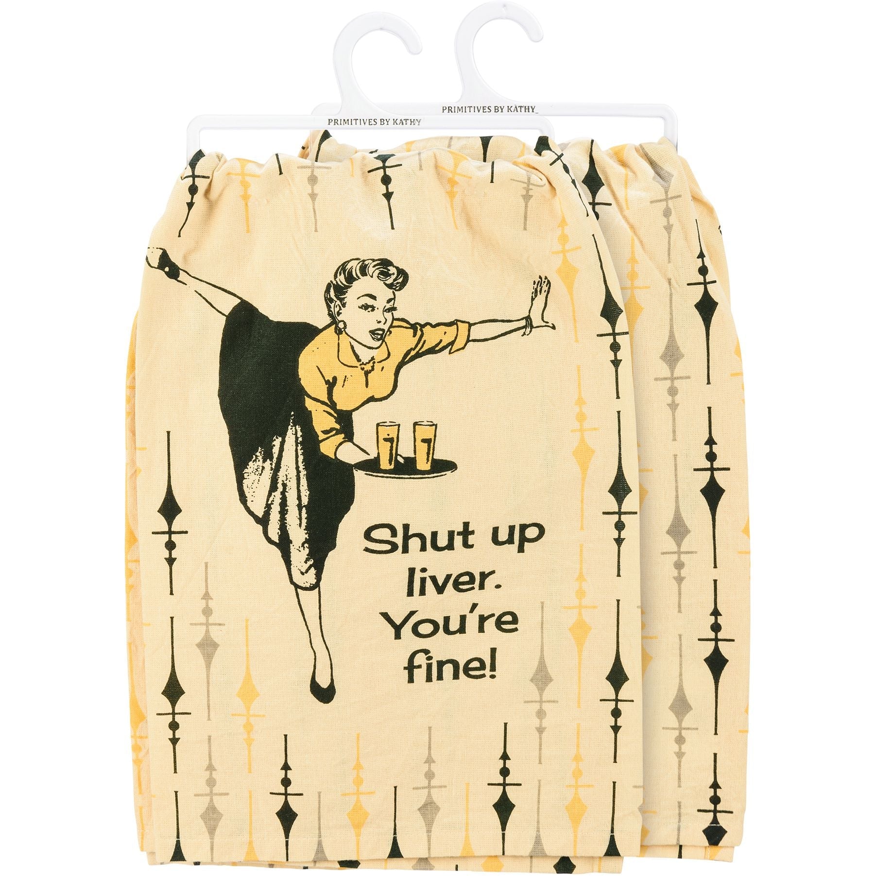 Shut Up Liver You're Fine Dish Cloth Towel | Novelty Tea Towel | Cute Kitchen Hand Towel | 28" x 28"