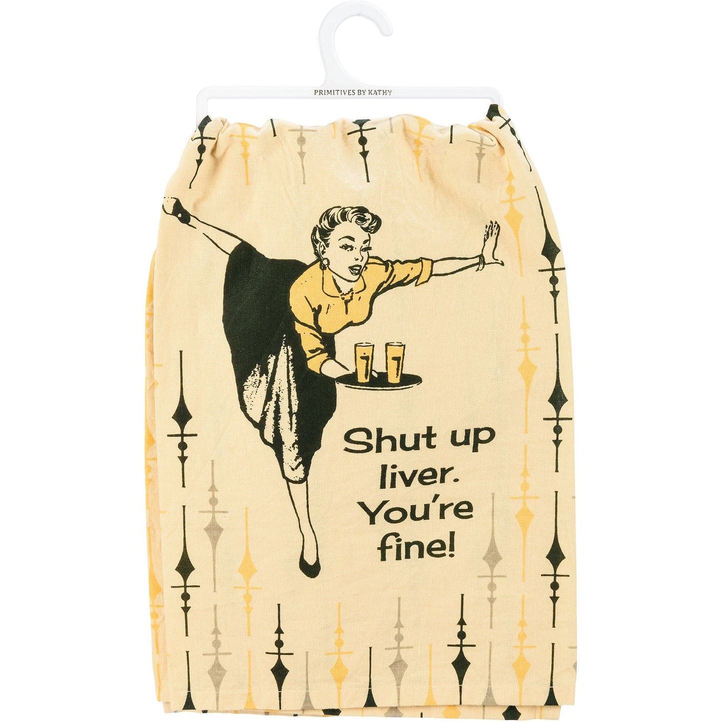 Shut Up Liver You're Fine Dish Cloth Towel | Novelty Tea Towel | Cute Kitchen Hand Towel | 28" x 28"