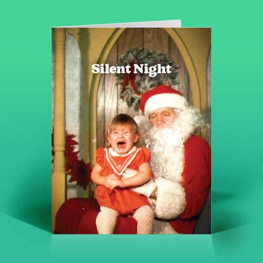 Silent Night Crying Child Funny Christmas Card