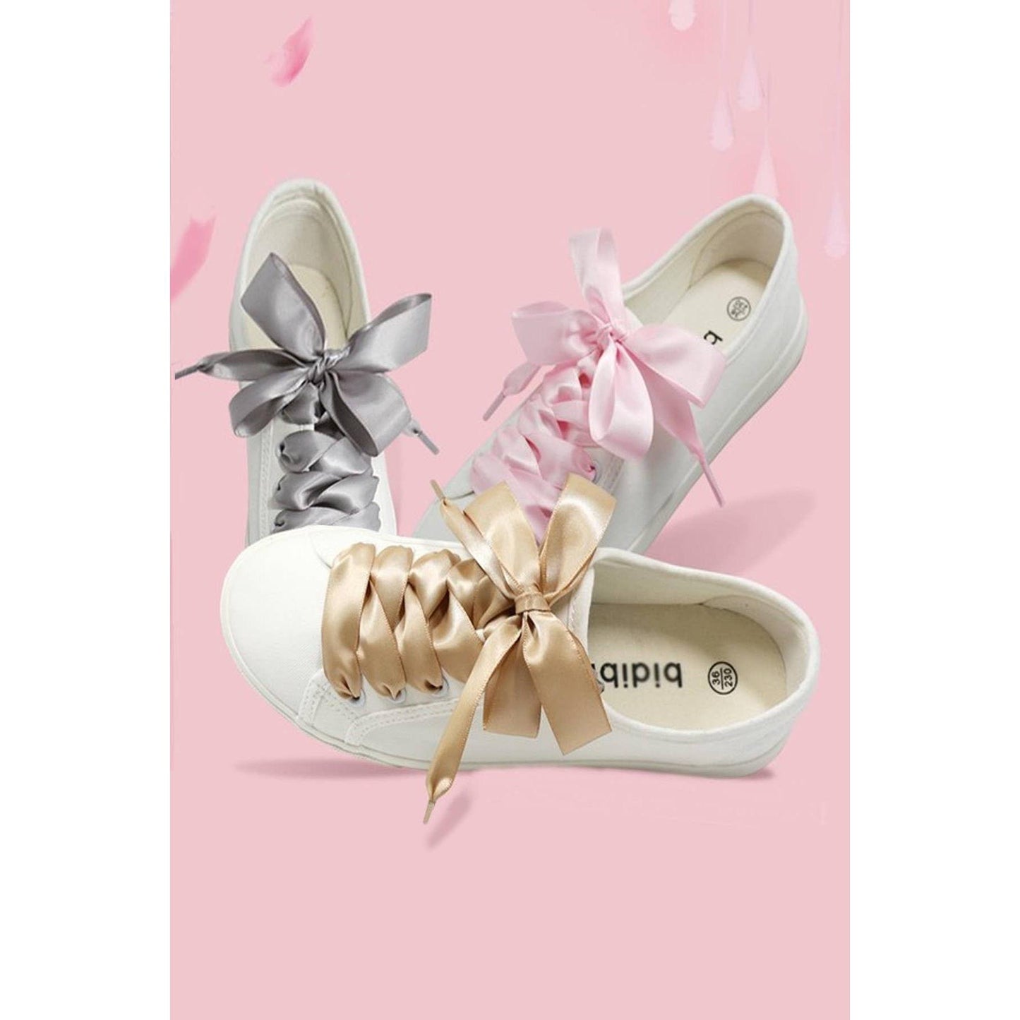 Silk Satin Ribbon Bow Pair Shoe Laces [Available in 4 Colors]