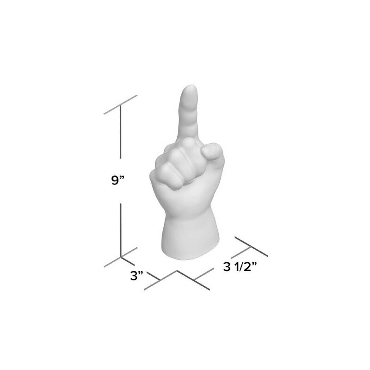 Silver Middle Finger Tabletop Sculpture – 9" Long