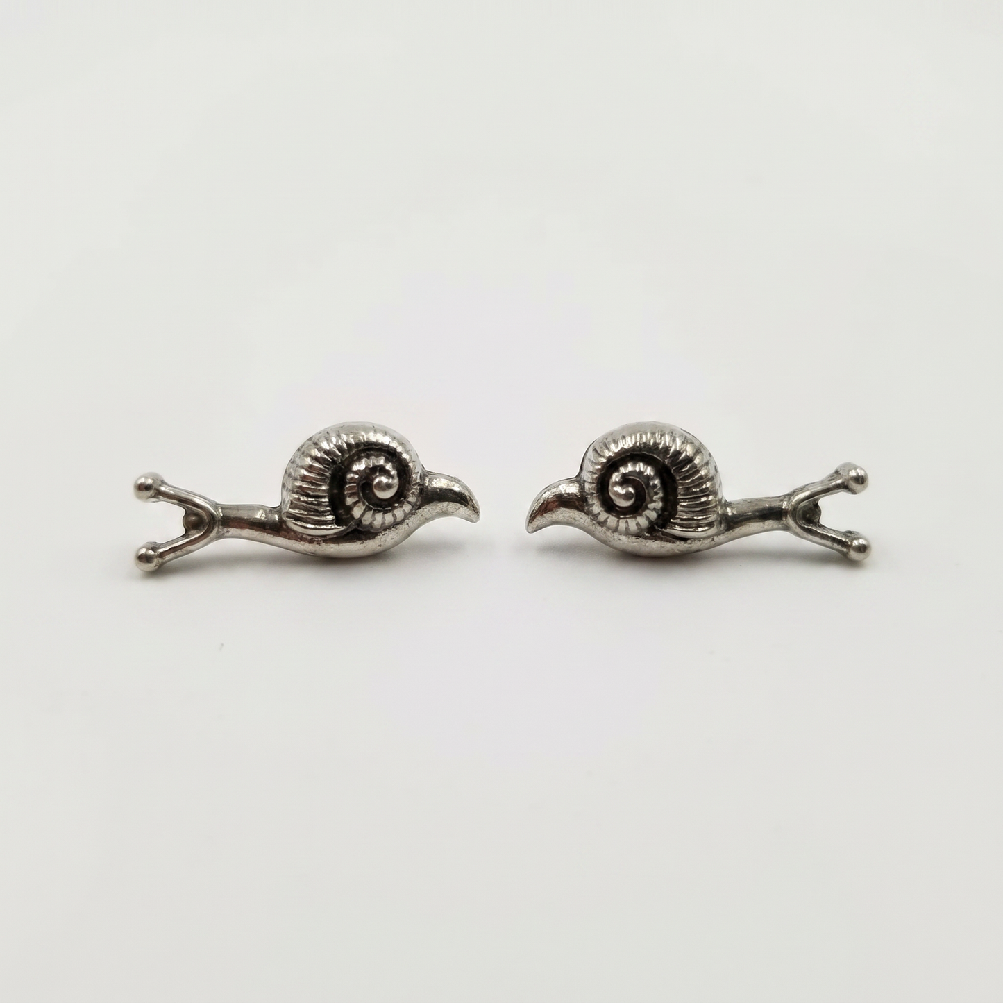 Silver Tiny Snail Stud Earrings | Cute Whimsical Nature Studs