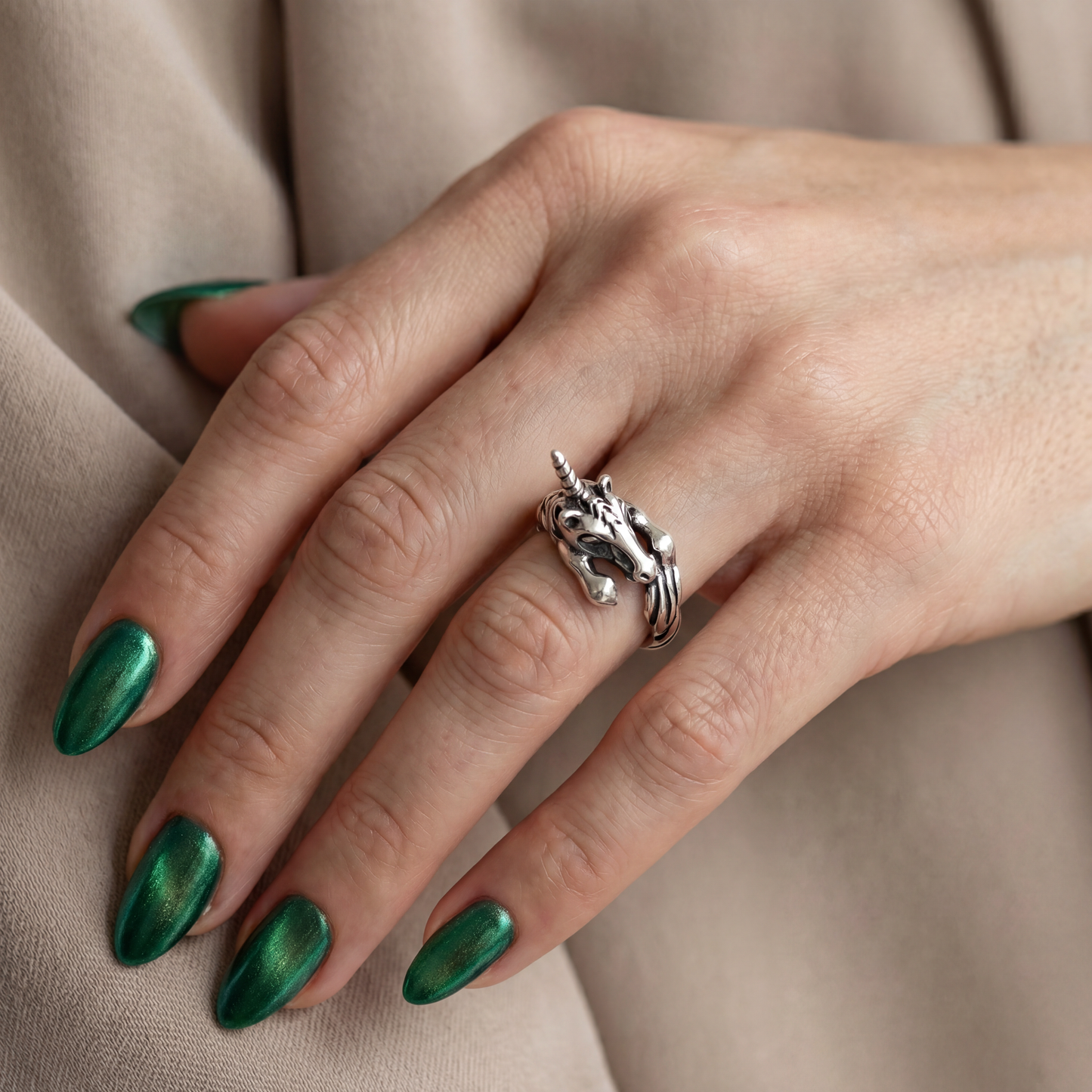 Silver Unicorn Ring | Figural Unicorn Ring Size 7