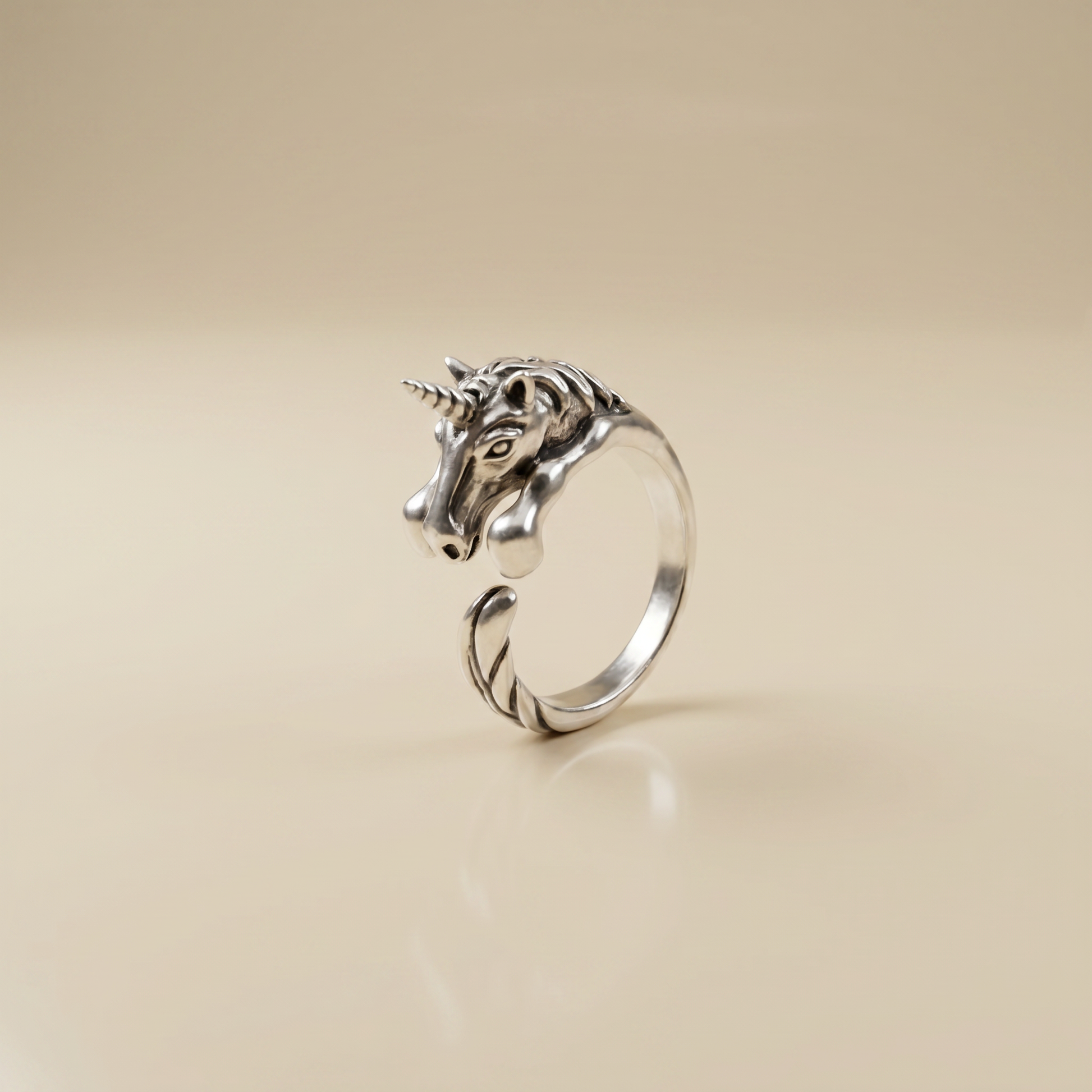 Silver Unicorn Ring | Figural Unicorn Ring Size 7