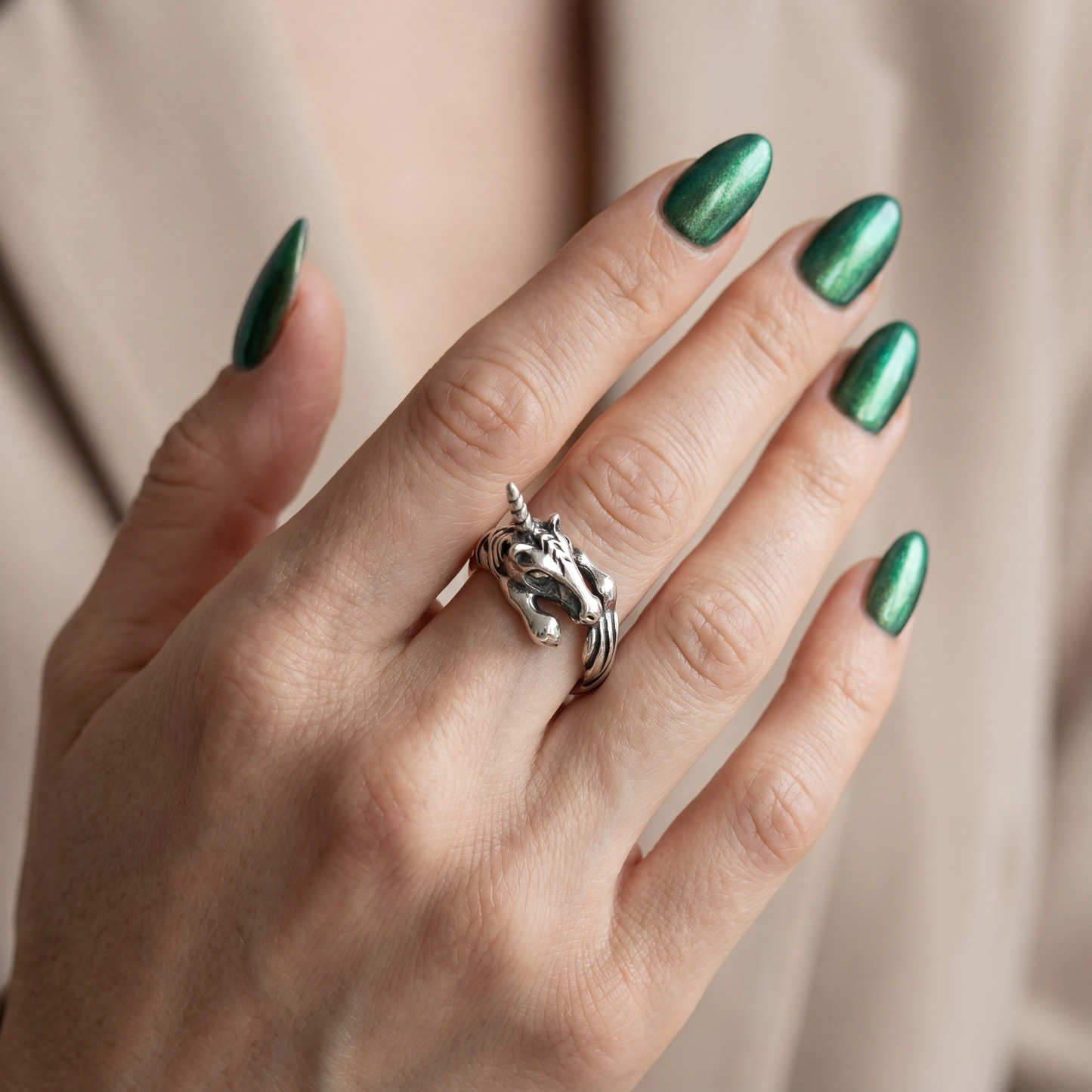 Silver Unicorn Ring | Figural Unicorn Ring Size 7