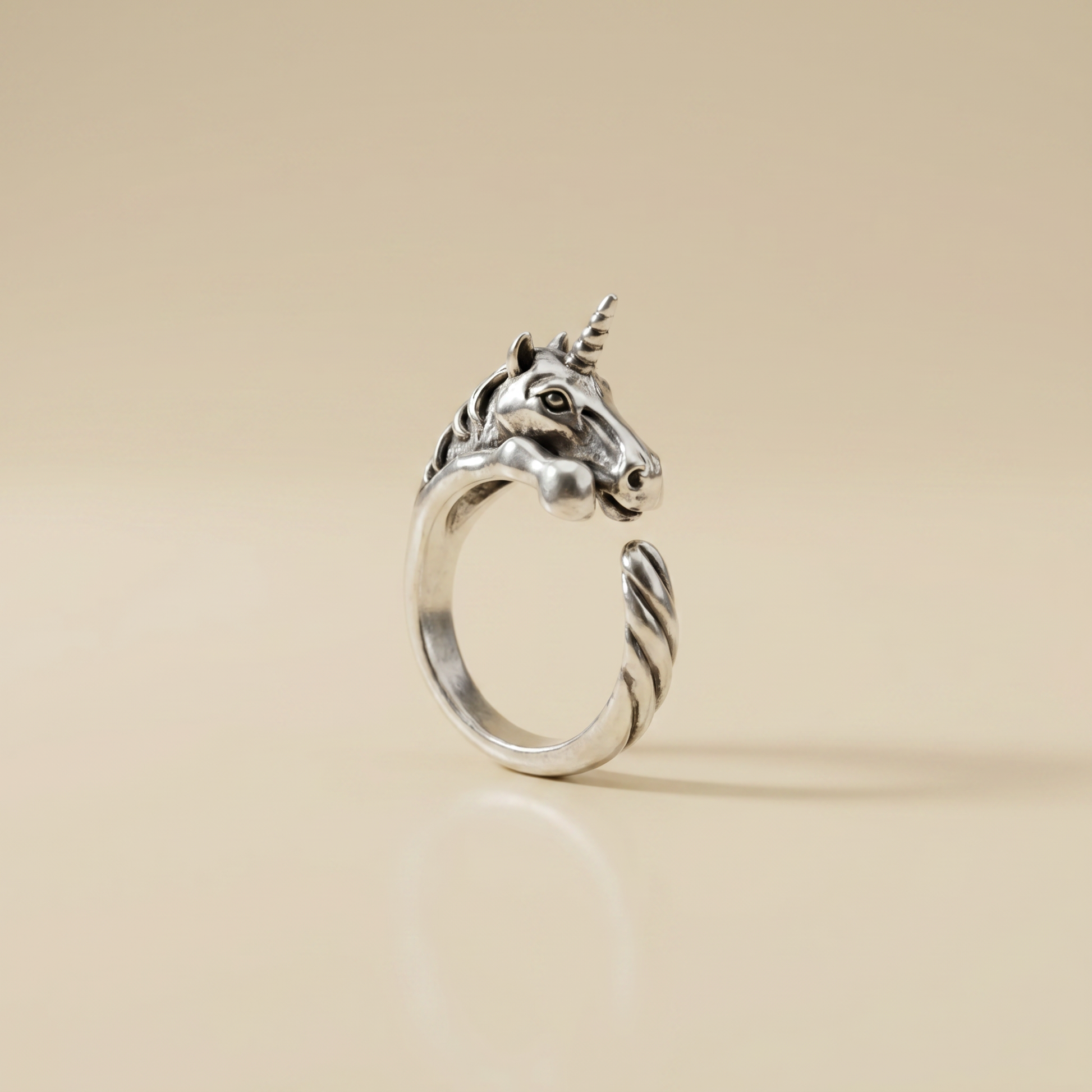 Silver Unicorn Ring | Figural Unicorn Ring Size 7
