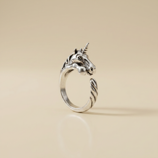 Silver Unicorn Ring | Figural Unicorn Ring Size 7