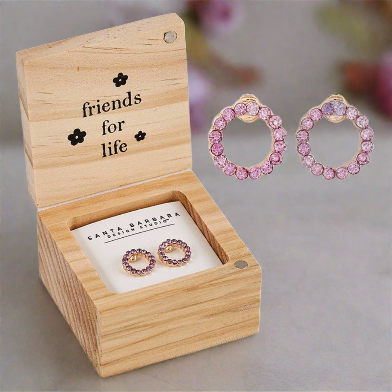 Sister Treasure Box Earrings | Flower Wreath-shaped Earrings | Giftable