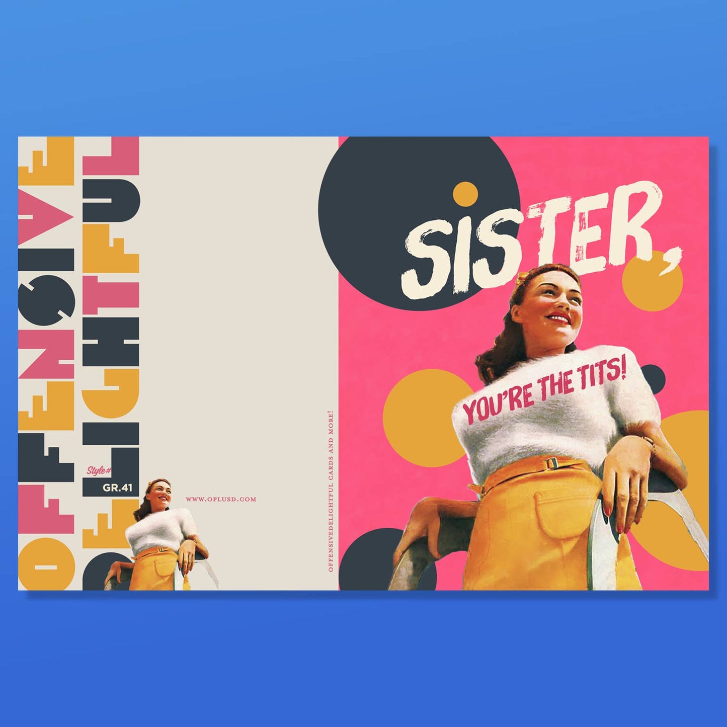 Sister “You’re the Tits!” Encouragement Card | Feminist Pink Empowerment Greeting Card