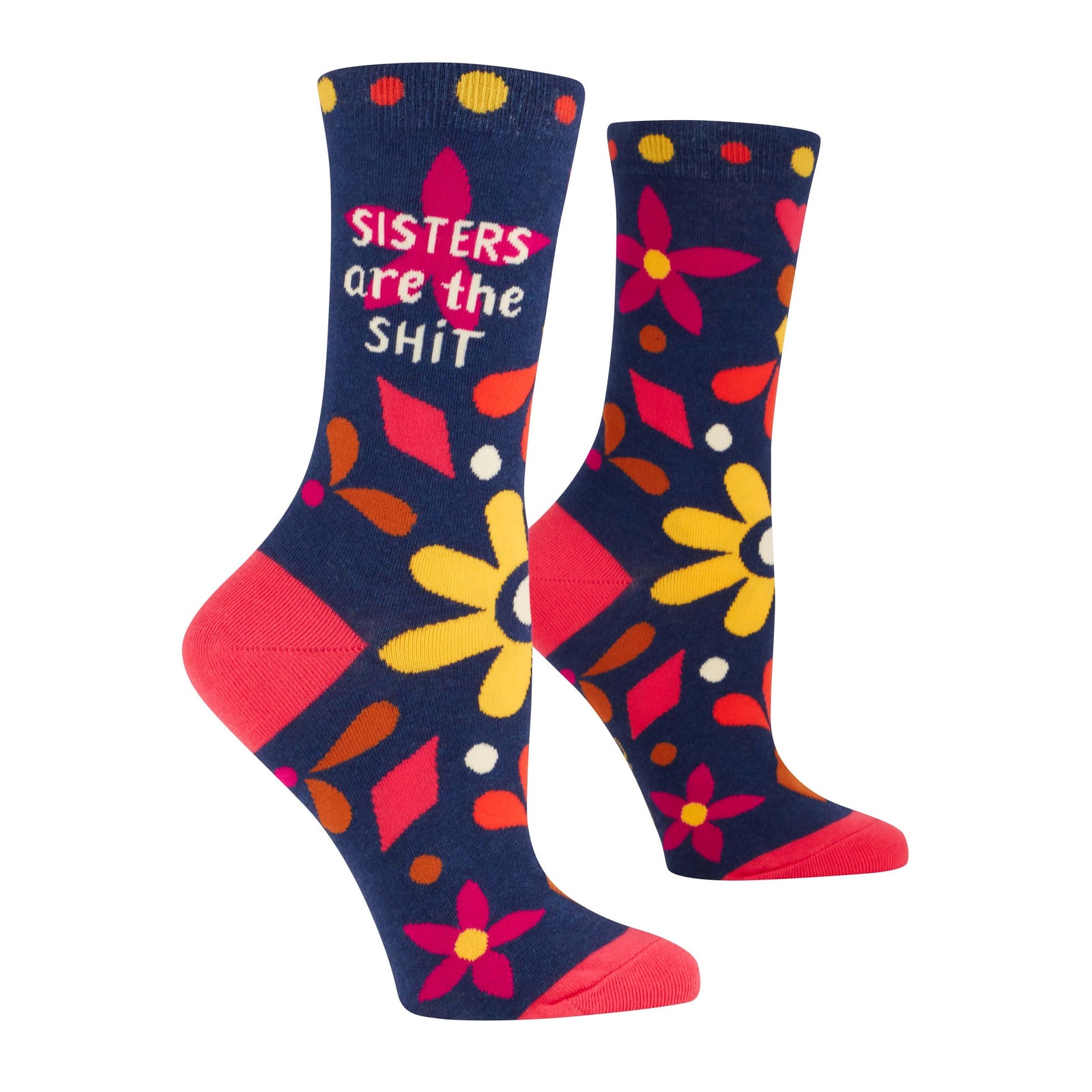 Sisters Are The Shit Women's Crew Socks | Novelty Funny Socks | BlueQ at GetBullish