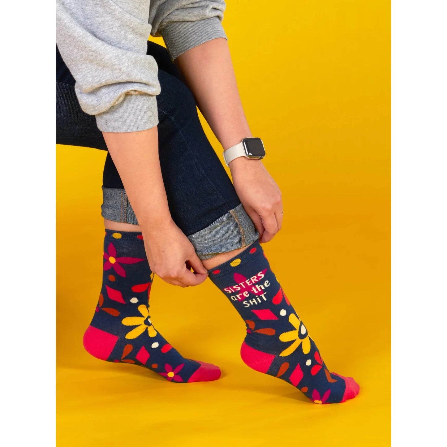 Sisters Are The Shit Women's Crew Socks | Novelty Funny Socks | BlueQ at GetBullish