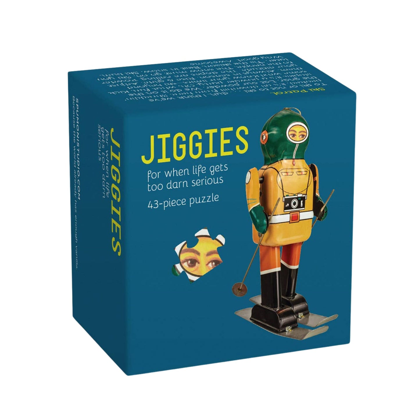 Ski Patrol Jiggie Puzzle | Vintage Toy Skier-Shaped Puzzle in Gift Box | 43 Pieces Easy Mini Puzzle | Stocking Stuffer