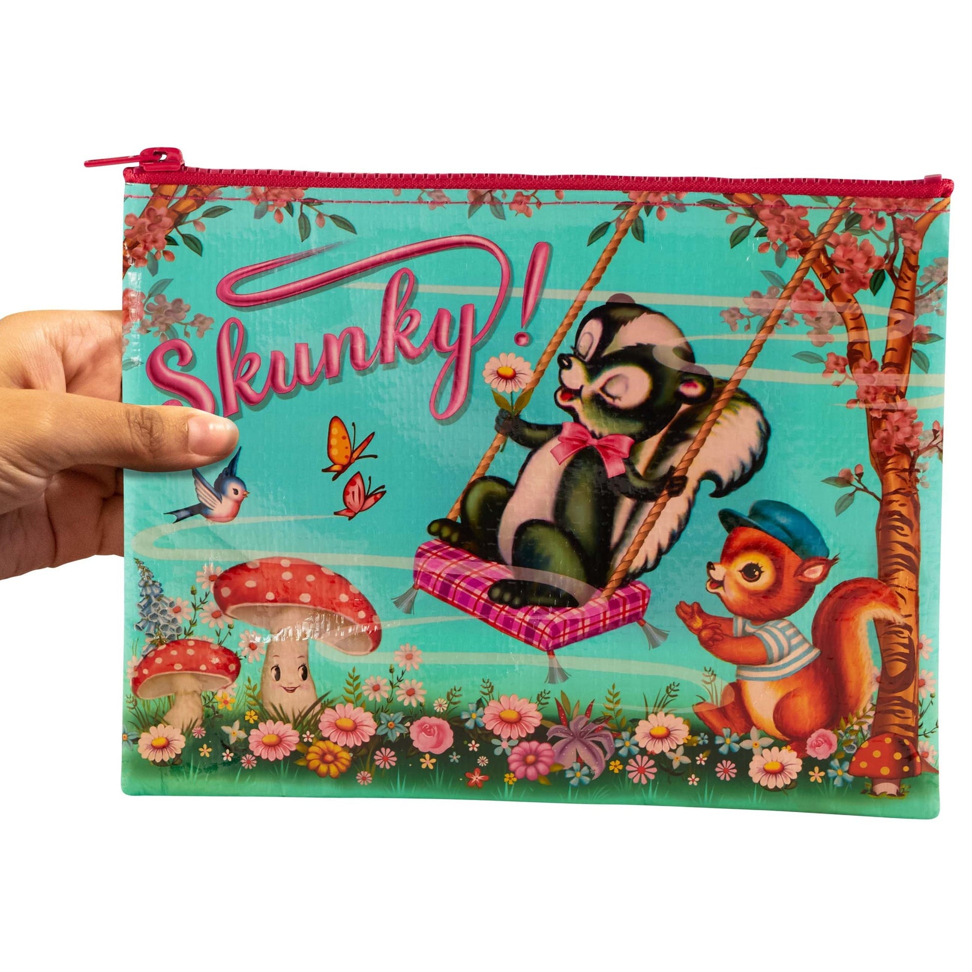 Skunky Zipper Pouch | Storage Case Organizer | 9.5" x 7.25" | BlueQ at GetBullish