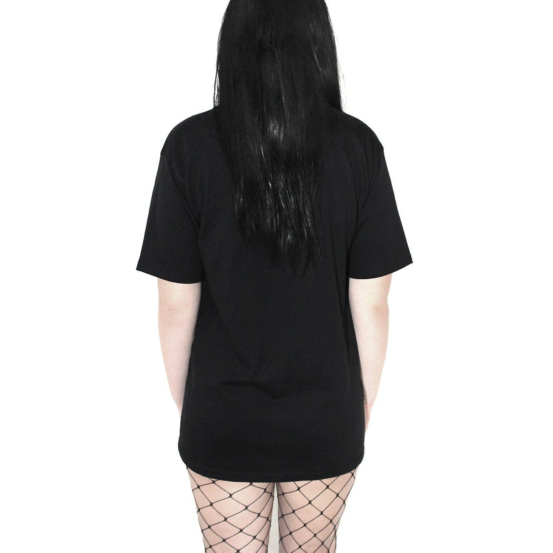 Slashed Vampire Lace Wings Boyfriend Fit Tee in Black [Size M-3X]