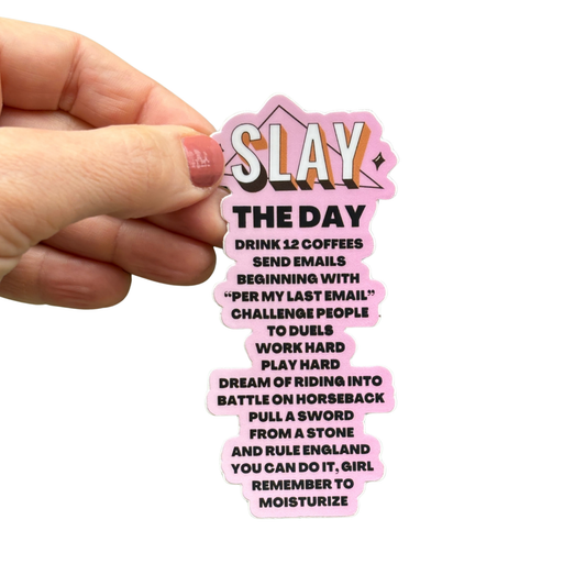 Slay The Day Manifesto Large Sticker | Vinyl Die Cut Decal-GetBullish-The Bullish Store