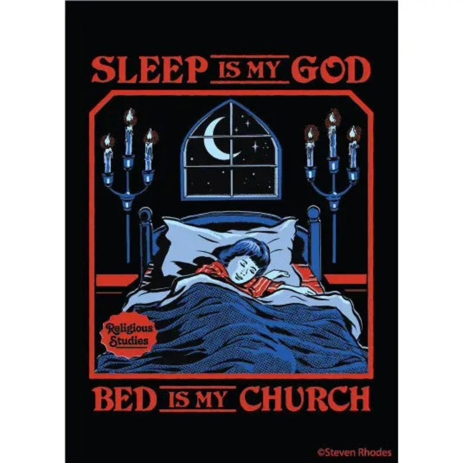 Sleep Is My God, Bed Is My Church. Religious Studies Rectangular Magnet | Refrigerator Magnetic Surface Decor-Ephemera-The Bullish Store