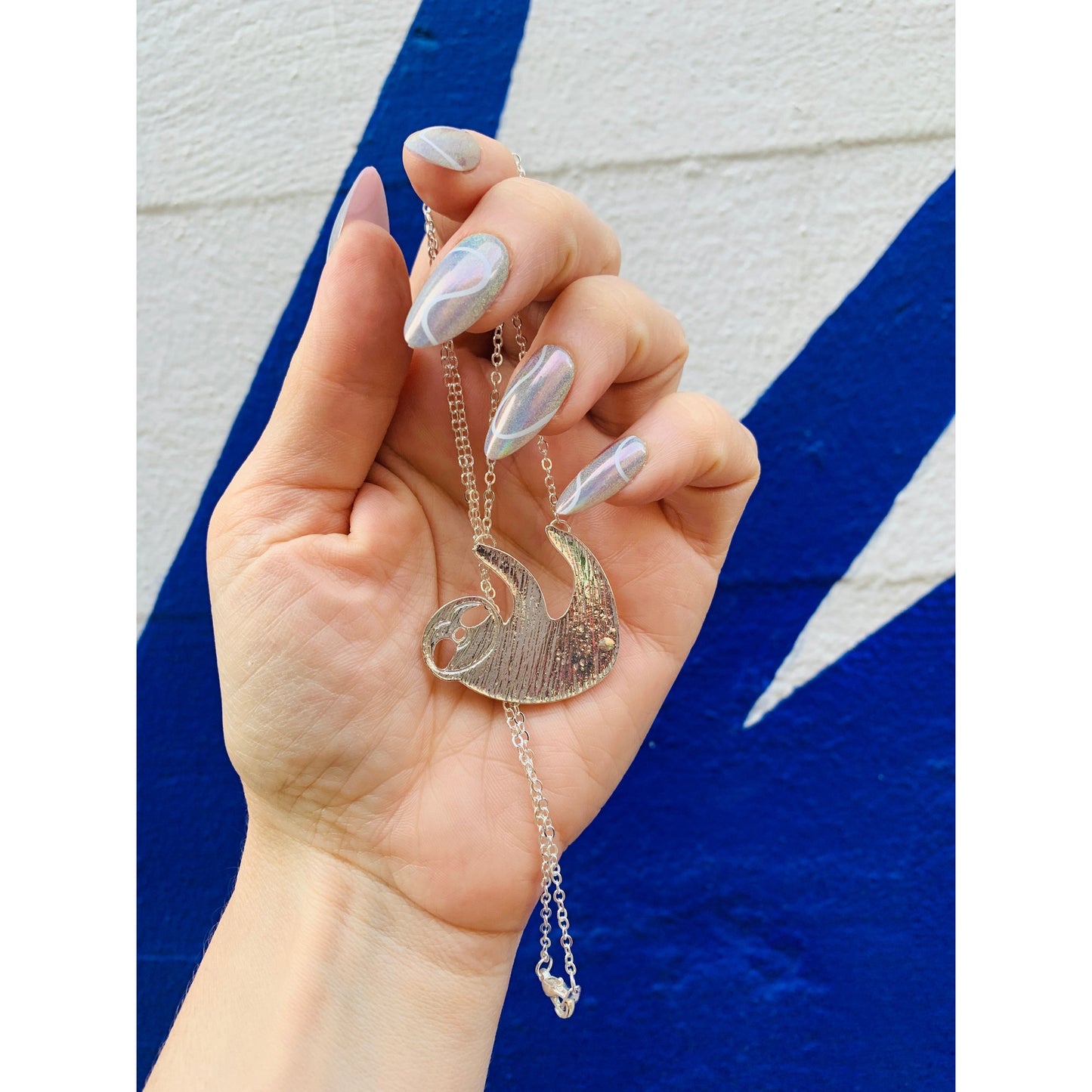 Slothy McSloth Necklace in Silver