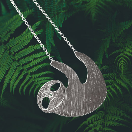 Slothy McSloth Necklace in Silver