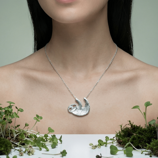 Slothy McSloth Necklace in Silver