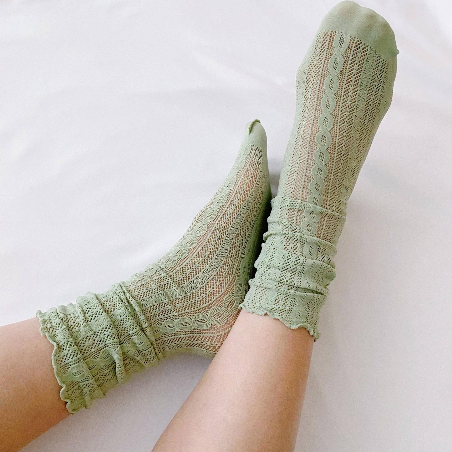 Slouch Crochet Lace Socks – Set of 2 Coordinating Pairs