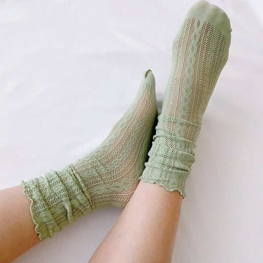 Slouch Crochet Lace Socks – Set of 2 Coordinating Pairs