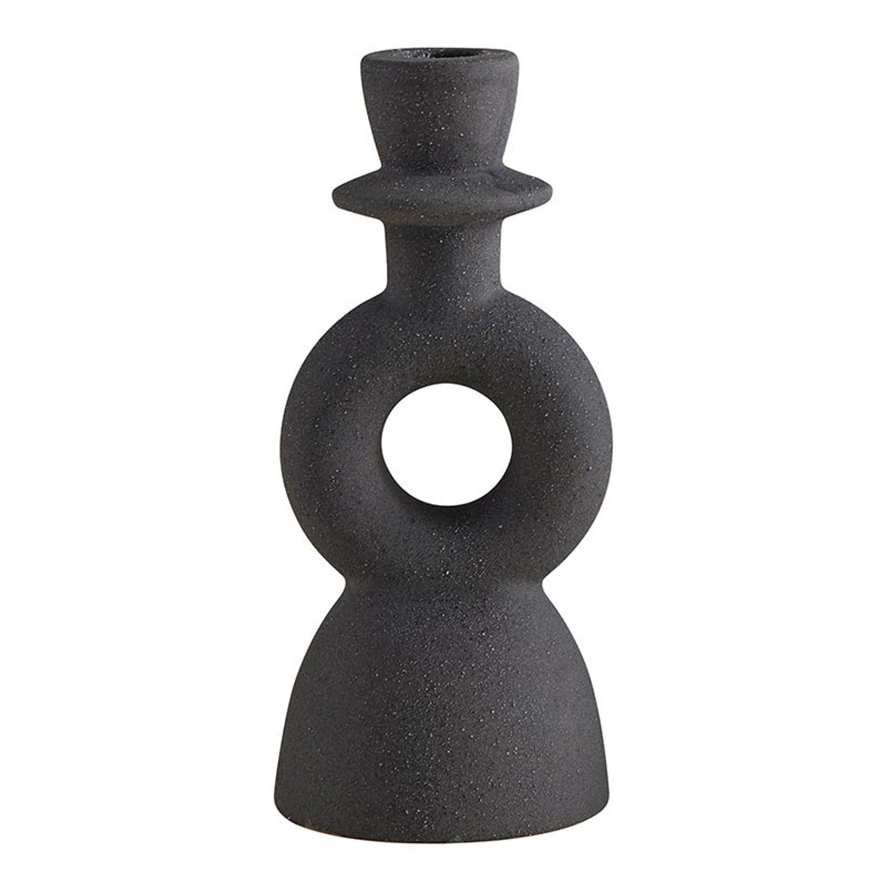 Small Abstract Candle Holder | Ceramic Taper Candle Stand | 3" x 7"