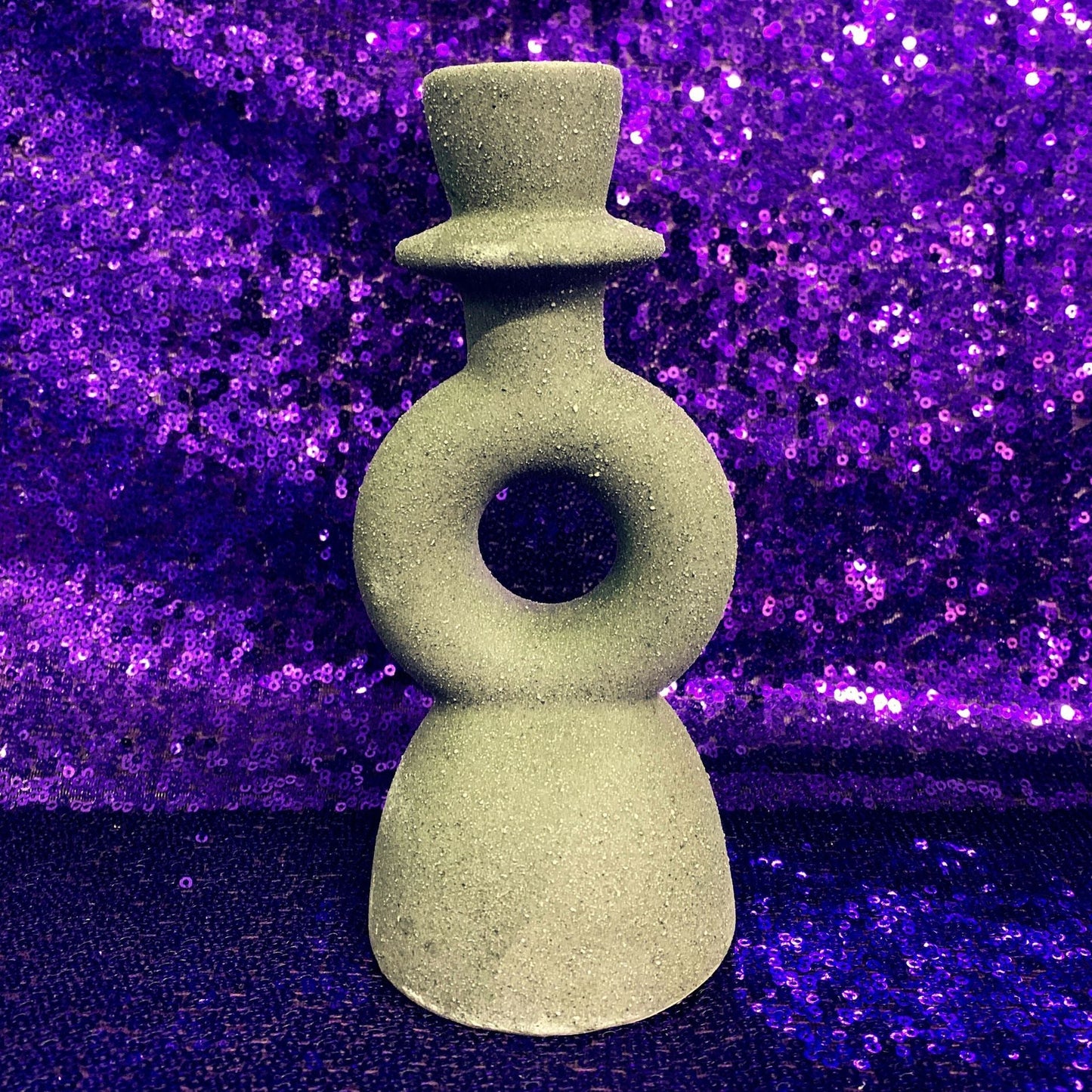 Small Abstract Candle Holder | Ceramic Taper Candle Stand | 3" x 7" | Gift for Her