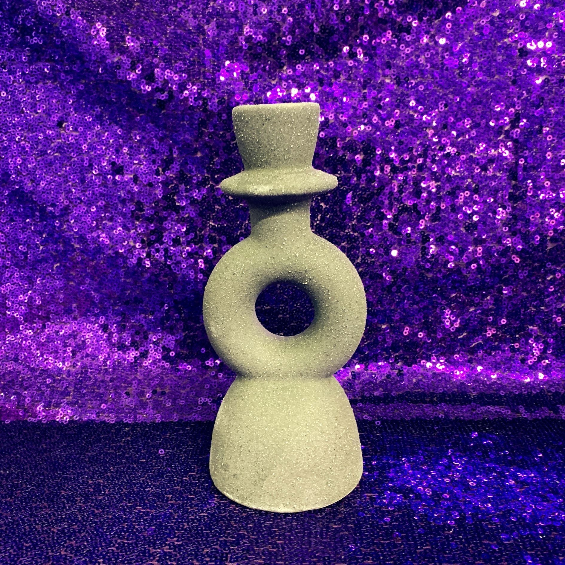 Small Abstract Candle Holder | Ceramic Taper Candle Stand | 3" x 7" | Gift for Her