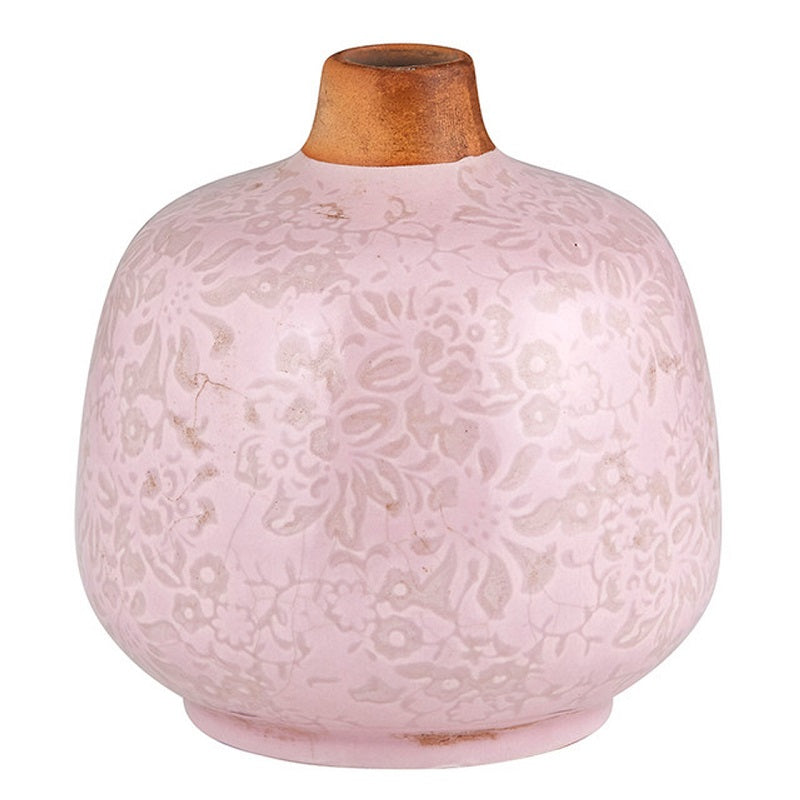Small Ceramic Light Pink Bud Vase | Decorative Versatile Flower Pot | 4.52" x 4.92"
