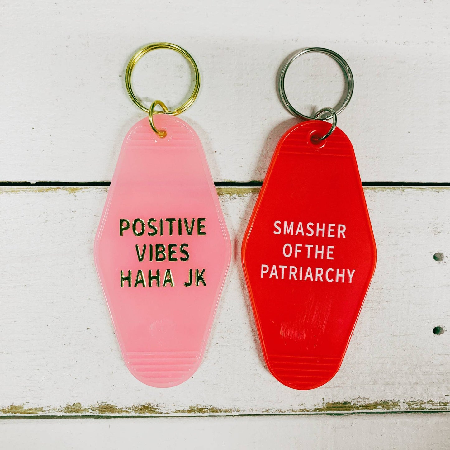 Smasher of the Patriarchy Keychain in Red