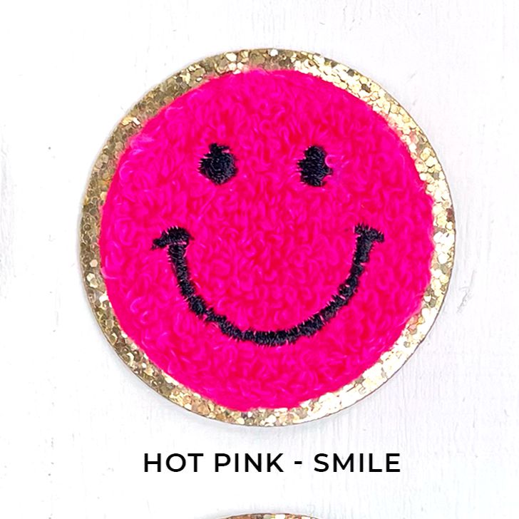 Smiley & Heart Icons Chenille Self-Adhesive Patches | Decorative DIY Stick On Patches