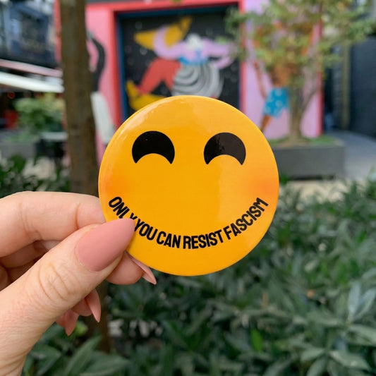Smiley Only You Can Resist Fascism Sticker | Minimalist Protest Vinyl Decal