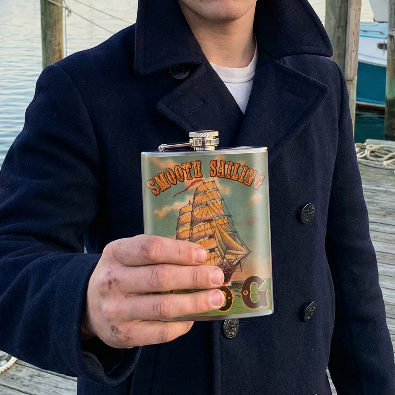 Smooth Sailing Liquor Flask | Lead-Free Stainless Steel