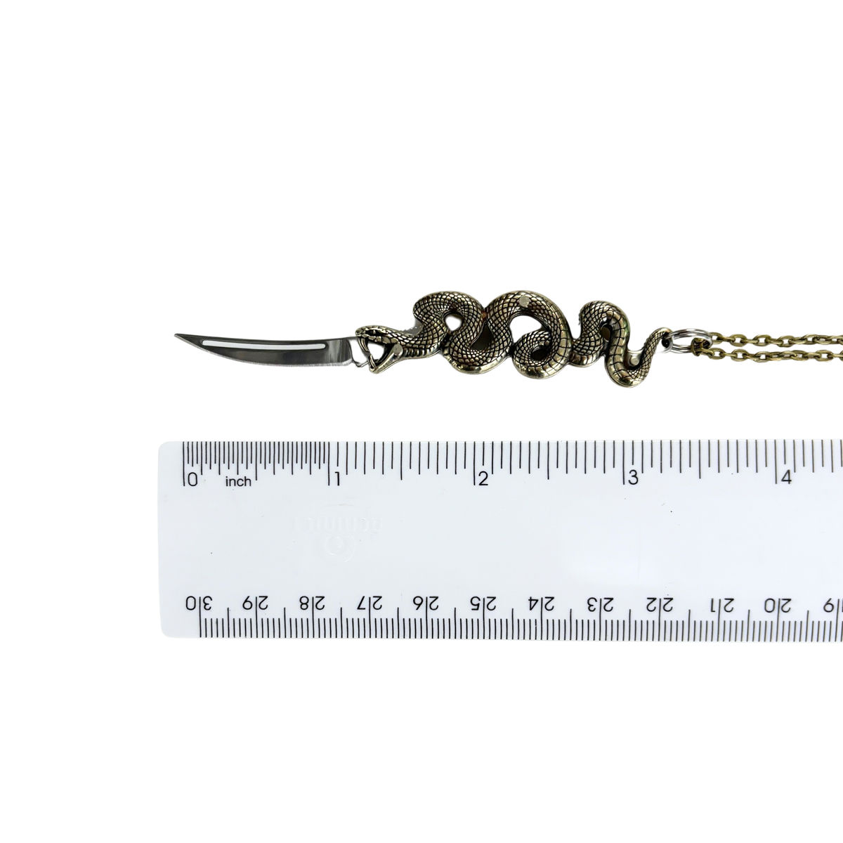 Snake Knife Necklace in Bronze | Folding Knife Pendant | GetBullish
